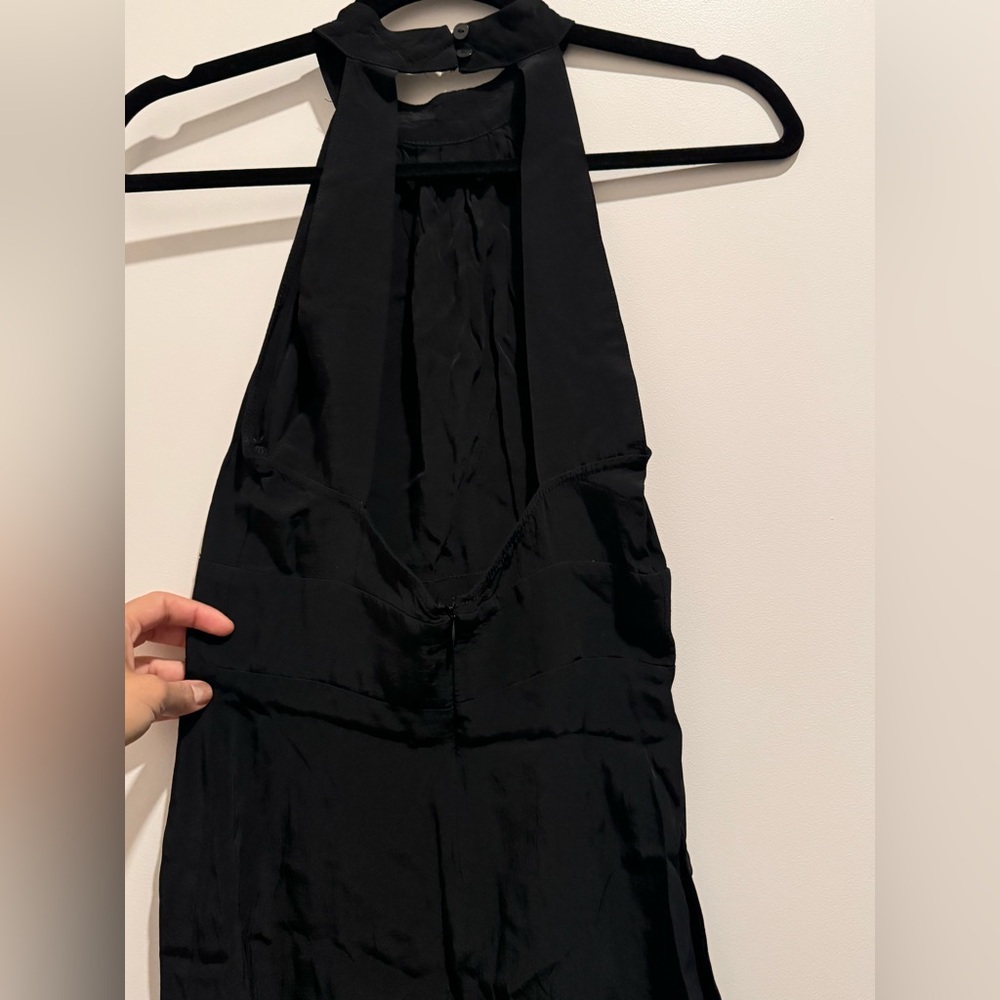 Zara black flowy midi dress with open back